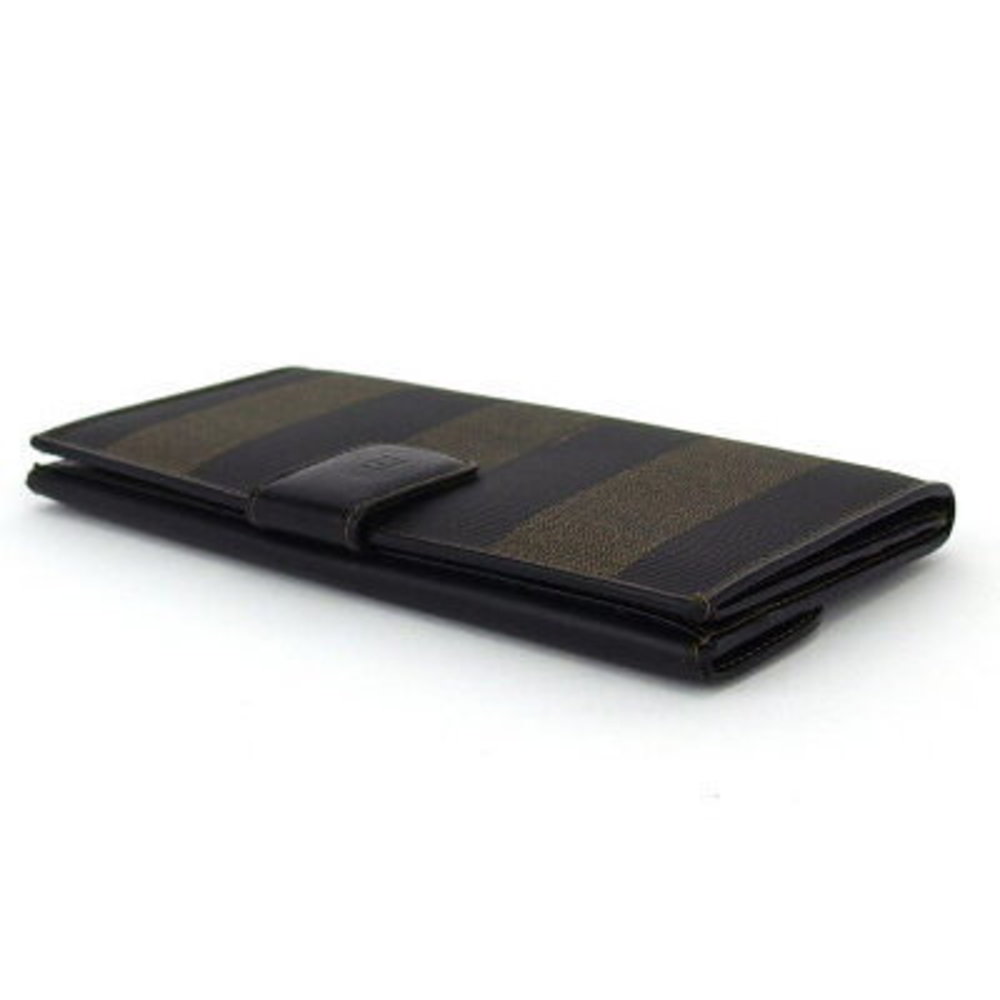 FENDI long Wallet black beige leather Pecan - Picture 4 of 6